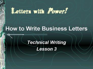 Letters with Power