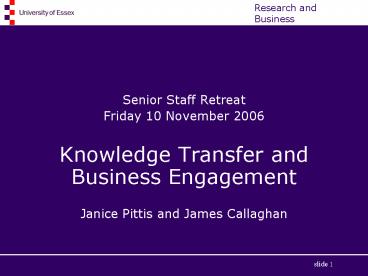 Senior Staff Retreat