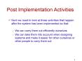 Post Implementation Activities PowerPoint PPT Presentation