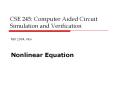 CSE 245: Computer Aided Circuit Simulation and Verification PowerPoint PPT Presentation