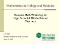 Mathematics in Biology and Medicine PowerPoint PPT Presentation