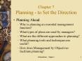 Chapter 7 Planning - to Set the Direction PowerPoint PPT Presentation