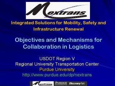 Integrated Solutions for Mobility, Safety and Infrastructure Renewal