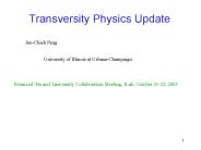 Transversity Physics Update