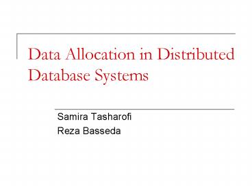 Data Allocation in Distributed Database Systems presentation | free to view