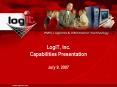 LogIT, Inc' Capabilities Presentation July 9, 2007 PowerPoint PPT Presentation