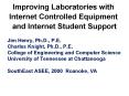 Improving Laboratories with Internet Controlled Equipment and Internet Student Support PowerPoint PPT Presentation