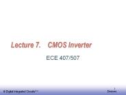 Lecture 7.  CMOS Inverter