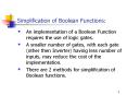 Simplification of Boolean Functions: PowerPoint PPT Presentation