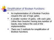 Simplification of Boolean Functions: