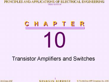 Transistor Amplifiers and Switches