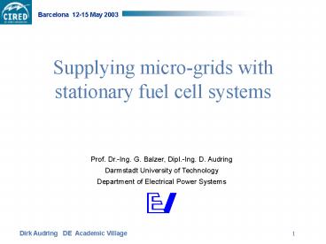 Supplying microgrids with stationary fuel cell systems