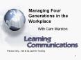 Managing Four Generations in the Workplace PowerPoint PPT Presentation
