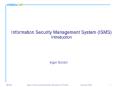 Information Security Management System ISMS Introduction PowerPoint PPT Presentation