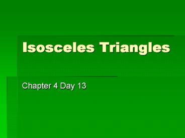Isosceles Triangles