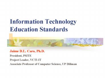 Information Technology Education Standards