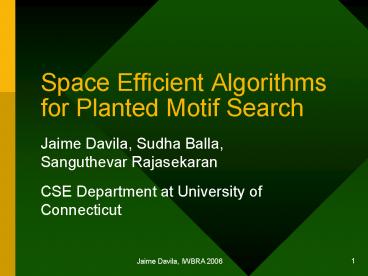 Space Efficient Algorithms for Planted Motif Search