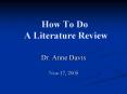 How To Do A Literature Review PowerPoint PPT Presentation