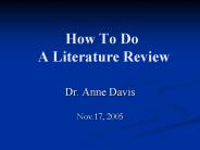How To Do A Literature Review