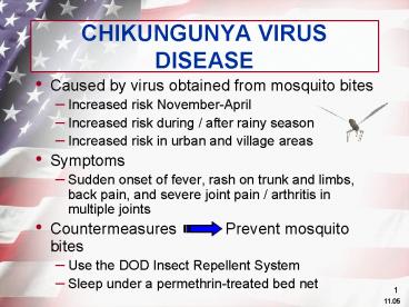 CHIKUNGUNYA VIRUS DISEASE