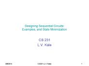 Designing Sequential Circuits: Examples, and State Minimization