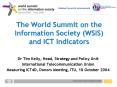 The World Summit on the Information Society (WSIS) and ICT Indicators PowerPoint PPT Presentation