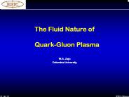 The Fluid Nature of  Quark-Gluon Plasma