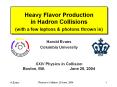 Heavy Flavor Production in Hadron Collisions (with a few leptons PowerPoint PPT Presentation