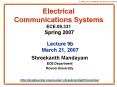 Electrical Communications Systems ECE.09.331 Spring 2007 PowerPoint PPT Presentation