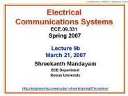 Electrical Communications Systems ECE.09.331 Spring 2007