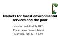 Markets for forest environmental services and the poor PowerPoint PPT Presentation