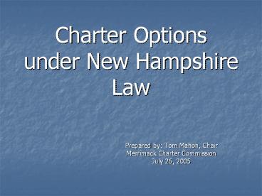 Charter Options under New Hampshire Law