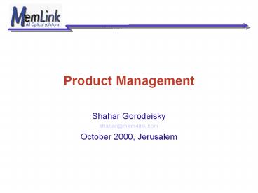 Product Management