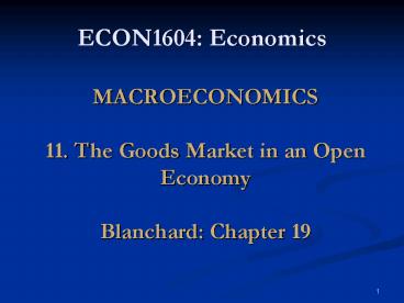 ECON1604: Economics