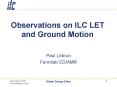 Observations on ILC LET and Ground Motion PowerPoint PPT Presentation