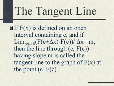 The Tangent Line