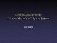 Solving Linear Systems: Iterative Methods and Sparse Systems