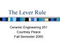 The Lever Rule PowerPoint PPT Presentation