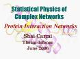Statistical Physics of Complex Networks PowerPoint PPT Presentation