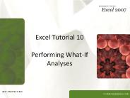 Excel Tutorial 10 Performing What-If Analyses