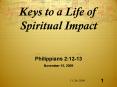 Keys to a Life of Spiritual Impact PowerPoint PPT Presentation