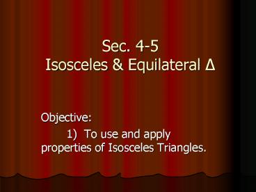Sec' 45 Isosceles