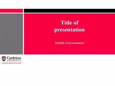 Subtitle of presentation