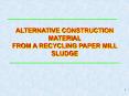 ALTERNATIVE CONSTRUCTION MATERIAL PowerPoint PPT Presentation