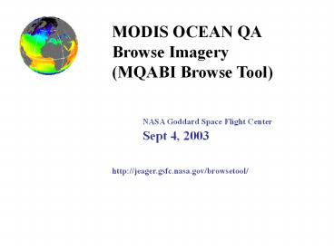 MODIS OCEAN QA Browse Imagery