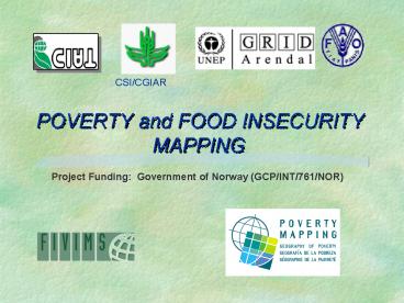 POVERTY and FOOD INSECURITY MAPPING
