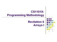 CS1101X: Programming Methodology Recitation 6 Arrays I