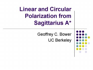 Linear and Circular Polarization from Sagittarius A*