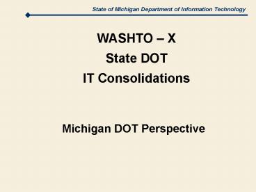 State of Michigan Department of Information Technology