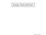Energy, Work and Power